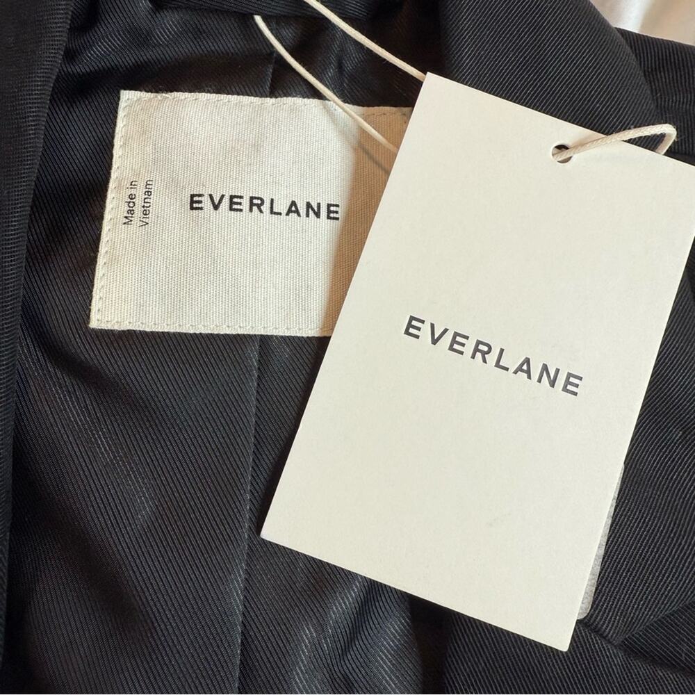 Everlane TENCEL Sleeveless Black Blazer Vest NWT Sz 12 Buttersmooth Long Length - Picture 9 of 13